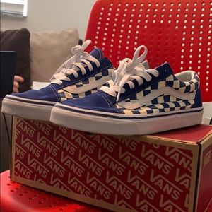 Blue/White Checkered Vans Old Skool